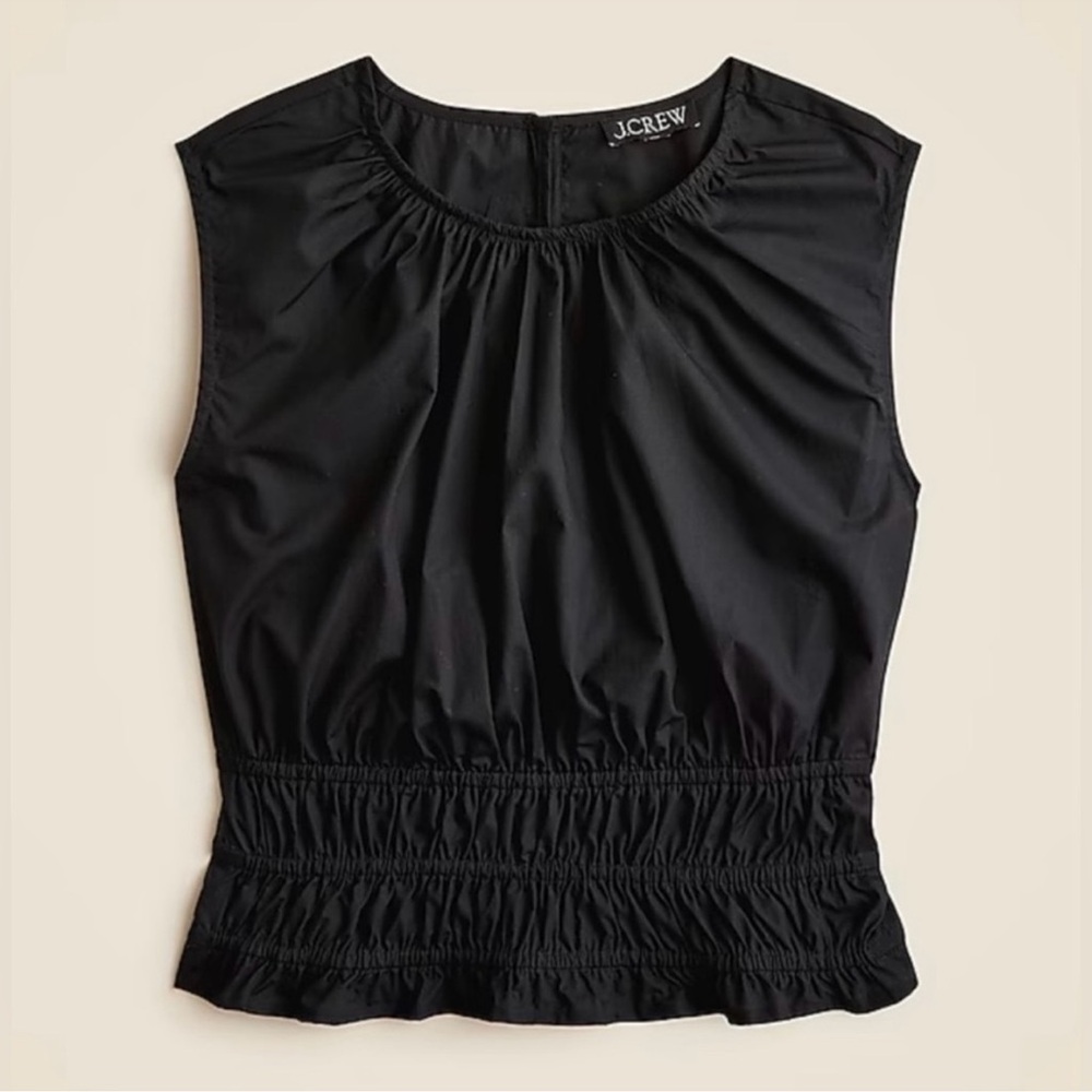NWOT J Crew Hyacinth Smocked Waist Peplum Sleeveless Top - Picture 4 of 11